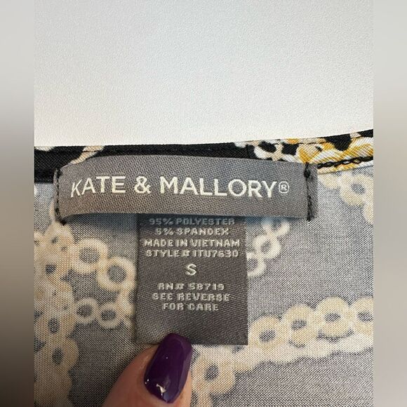 Kate & Mallory® Knit Elbow Sleeve Belted Tie-Waist Wide Leg Jumpsuit - Picture 6 of 9